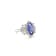 Rhodium Over Sterling Silver Marquise Tanzanite and White Zircon Ring 2.23ctw