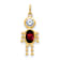 10k Yellow Gold Red Garnet Simulant January Birthstone and Clear Cubic
Zirconia Boy Charm