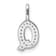 14K White Gold Diamond Letter Q Initial Pendant