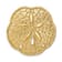 14k Yellow Gold Polished and Textured Sand Dollar Slide Pendant
