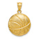 14k Yellow Gold Textured and Brushed Basketball Charm