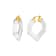 14K Yellow Gold Over Sterling Silver Heart Gem Acrylic Hoops in Clear