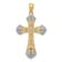 14k Yellow Gold and Rhodium Over 14k Yellow Gold Diamond-cut and
Textured Cross Pendant