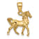 14k Yellow Gold Solid 3D Polished Horse Pendant
