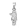 Rhodium Over Sterling Silver Multi-color Enamel Seahorse Children's Pendant