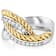 Two-Tone Moissanite Crossover Ring In 14K Gold And Platinum-Enhanced
Sterling Silver 0.44ctw DEW