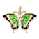 14k Yellow Gold Multi-Colored Enameled Butterfly Pendant