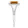 8x6mm Emerald Cut Citrine 1/4 ctw Diamond Rhodium Over Sterling Silver
Halo Ring