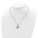 Rhodium Over Sterling Silver Turtle Ash Holder 18 Inch Necklace