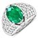 2.45ctw Green Emerald and Diamond 14K White Gold Halo Ring