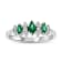 0.37ctw Emerald and Diamond Ring in 14k White Gold