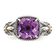 Amethyst Sterling Silver and 14k Gold Accent Antiqued Ring 1.00ct