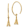 14K Yellow Gold Eiffel Tower Dangle Earrings