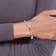 Rhodium Over 14K White Gold Lab Grown Diamond and Lab Created Blue
Sapphire Bangle 1.18ctw