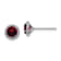 Rhodium Over Sterling Silver Garnet and CZ Post Earrings
