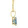 8x6mm Oval Blue Topaz 14k Yellow Gold Pendant With Chain