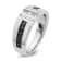 Rhodium Over 10K White Gold Men's Black and White Diamond Ring 1.10ctw