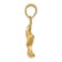 14k Yellow Gold Satin and Diamond-Cut Plumeria Floral Charm Pendant