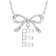 Initial E Bow CZ Necklace In Sterling Silver 0.23ctw