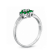 0.38ctw Emerald and Diamond Flower Cluster Ring in 14k White Gold