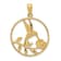 14K Yellow Gold Hummingbird in Round Frame Pendant