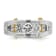 10K Two-tone Yellow and White Gold Men's Polished Satin and Cut-Out
3-Stone Diamond Ring 0.78ctw