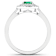 0.86ctw Green Emerald and Diamond 14K White Gold Halo Ring
