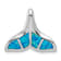 Rhodium Over Sterling Silver Lab Created Blue Opal Whale Tail Chain
Slide Pendant