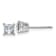 Rhodium Over 14K White Gold 3/4ct. 4.0mm Princess D E F Pure Light
Moissanite Earrings