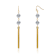 CZ Chain Fringe Dangle Earrings In 14K Gold Over Sterling Silver