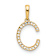 14k Yellow Gold Diamond Letter C Initial Pendant
