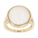 Round Mabe Pearl Solitaire Ring In 18K Gold Over Sterling Silver