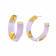 14K Yellow Gold Over Sterling Silver Small Gold Leaf Acrylic Hoop
Earrings in Lavender