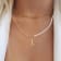 14K Gold Over Brass Initial Pearl Simulant Link Chain Necklace Letter L