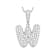 CZ Initial W Bubble Letter Pendant Necklace In Sterling Silver 1.92ctw