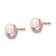Sterling Silver Rose-tone with Freshwater Cultured Pearl and Cubic
Zirconia Earrings