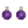 5mm Round Amethyst with Diamond Accents 14k Yellow Gold Stud Earrings