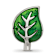 Sterling Silver Enamel Green Leaf Bead