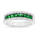 Emerald and Diamond 14k White Gold Band Ring 0.90ctw