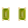 5x3mm Emerald Cut Peridot 14k Yellow Gold Stud Earrings