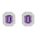 6x4mm Emerald Cut Amethyst 1/5 ctw Diamond Rhodium Over Sterling Silver
Halo Stud Earrings