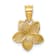 14k Yellow Gold Polished and Textured Plumeria Pendant