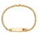 14k Yellow Gold Medical Soft Diamond Shape Red Enamel Curb Link ID Bracelet
