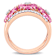 Pink, White Sapphire 14K Rose Gold Ring 3.92ctw