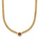 14K Yellow Gold Ruby Curb 18 inch Necklace