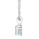 5mm Round Aquamarine with Diamond Accent 14k White Gold Pendant With Chain