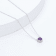 Dark Purple Amethyst with White Topaz Halo Rhodium Over Sterling Silver Necklace