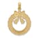 14k Yellow Gold Satin and Polished Christmas Wreath Pendant