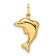 14k Yellow Gold Children's 3D Polished Dolphin Pendant