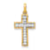 10k Yellow Gold and Rhodium Over 10k Yellow Gold 0.136 cttw Diamond
Cross Pendant